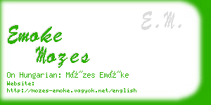 emoke mozes business card